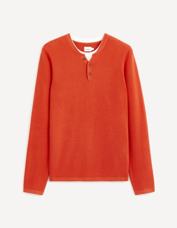 Pull col tunisien 100% coton