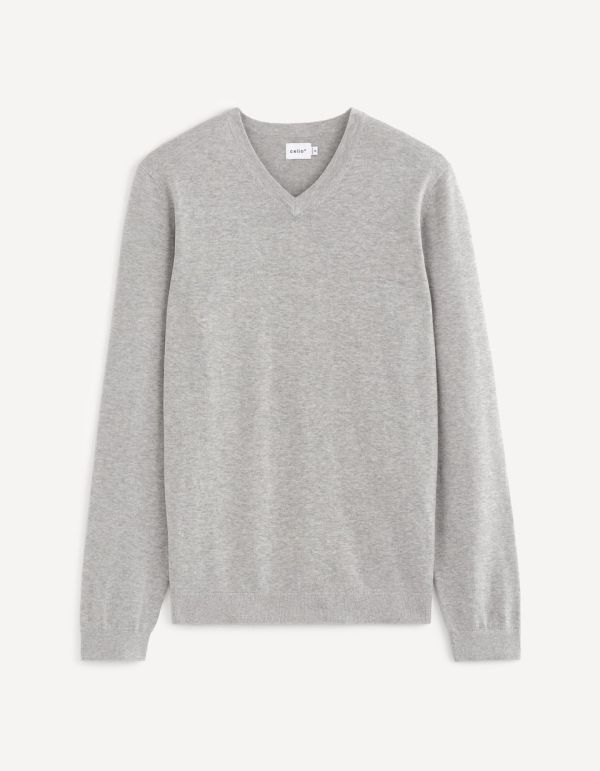 Pull col V 100% coton