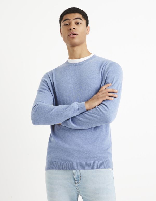 Pull col rond coton supima