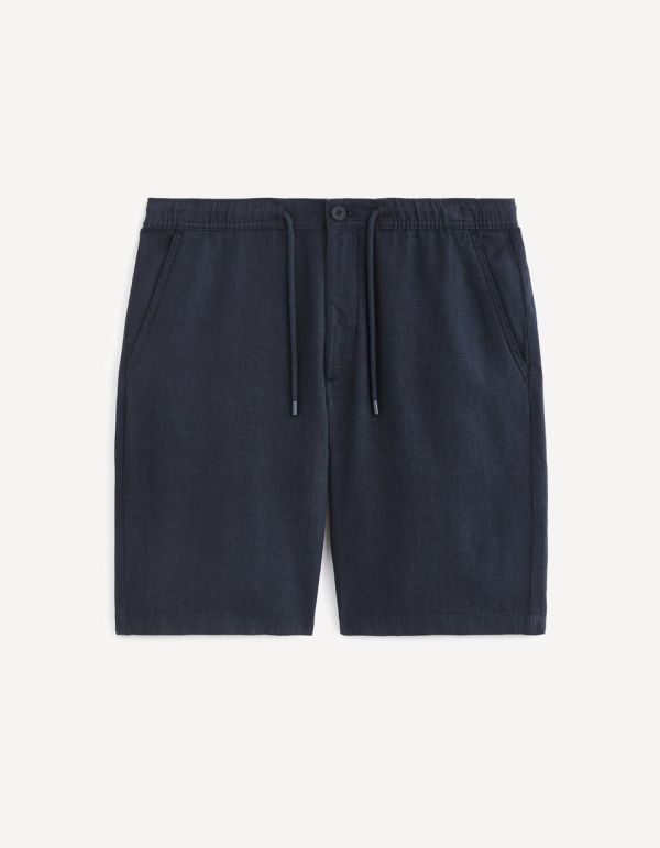 Bermuda chino lin mélangé avec cordon