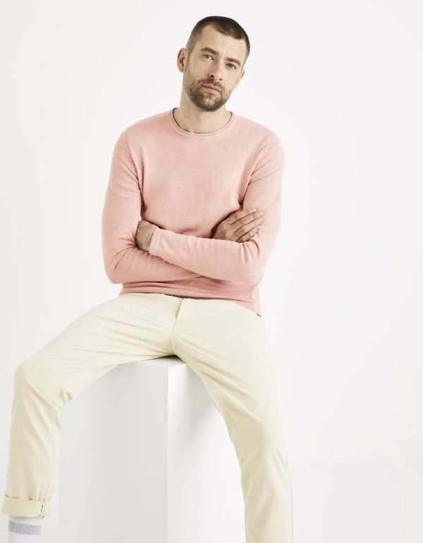 Pull col rond 100% coton