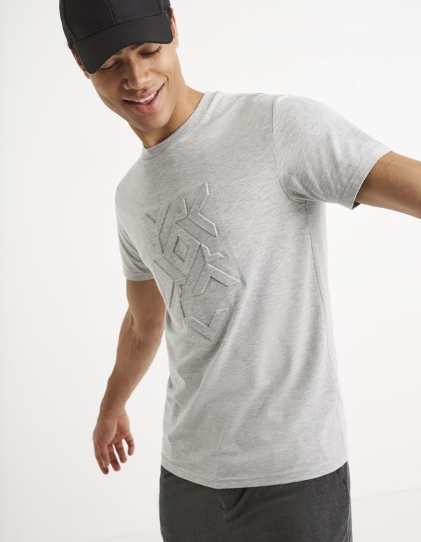 T-shirt col rond coton mélangé