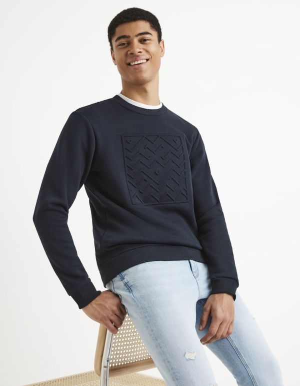 Sweat col rond coton mélangé