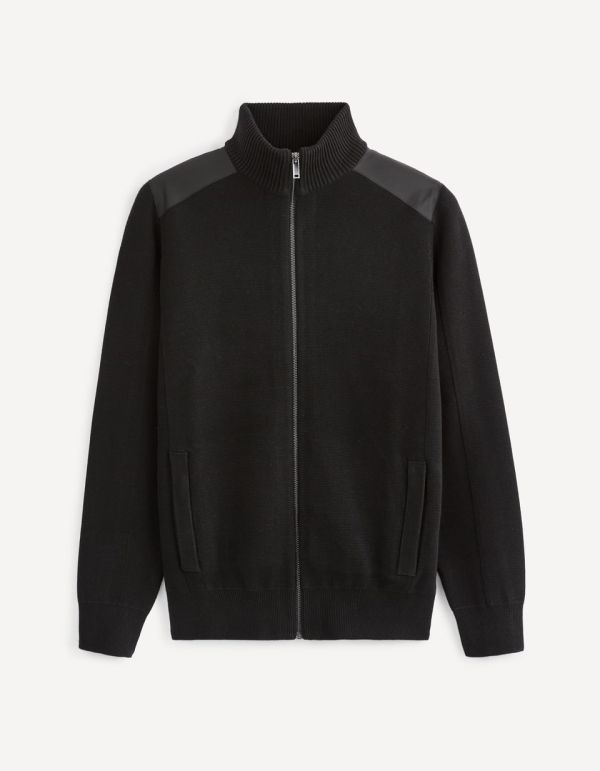 Cardigan col montant zippé 100% coton