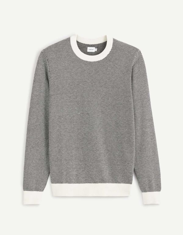 Pull col rond coton mélangé