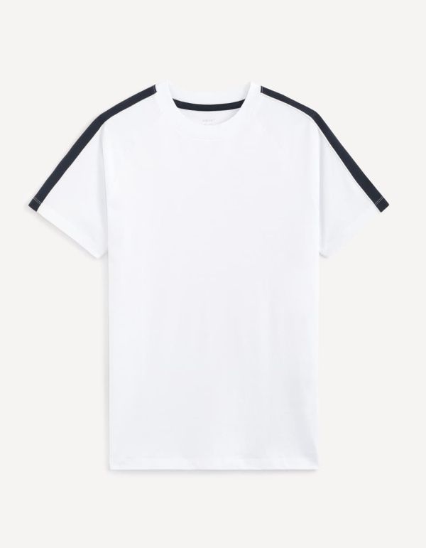 T-shirt col rond en coton mélangé