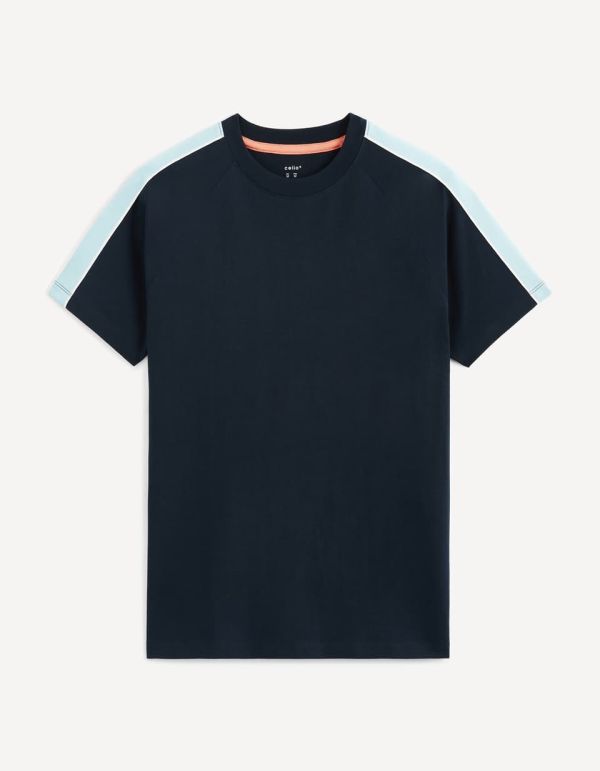 T-shirt col rond en coton mélangé