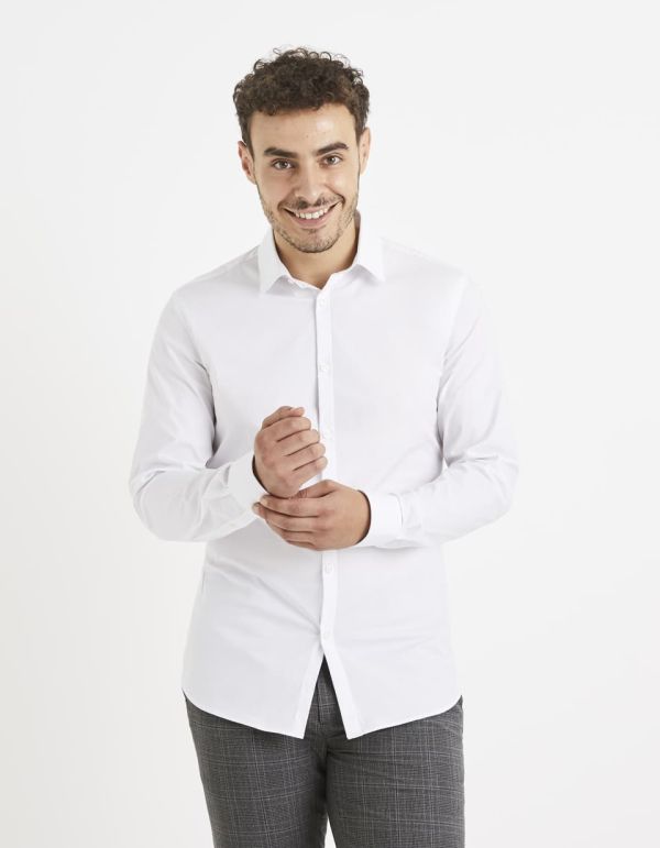 Chemise extra slim en coton mélangé