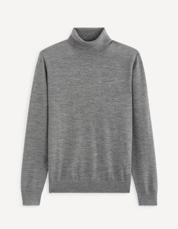 Pull col roulé 100% laine mérinos extra fin