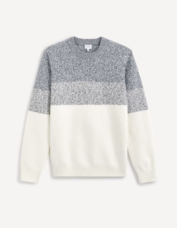 Pull col rond dégradé de couleurs