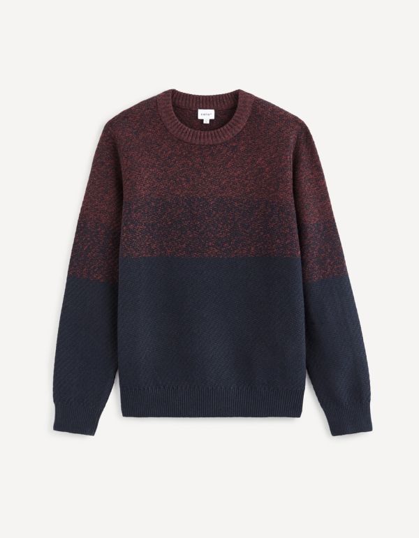 Pull col rond dégradé de couleurs