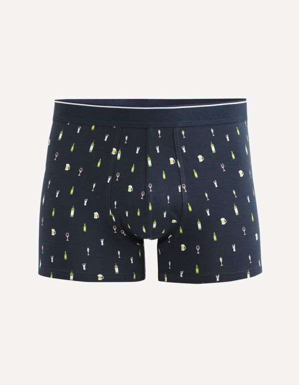 Boxer en coton stretch imprimé festif
