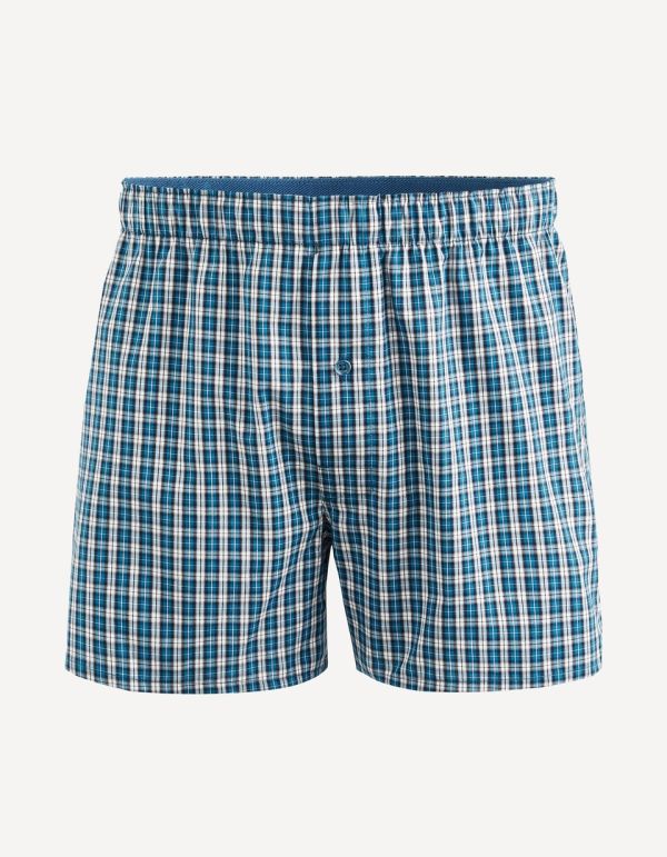 Caleçon popeline de coton supima à carreaux