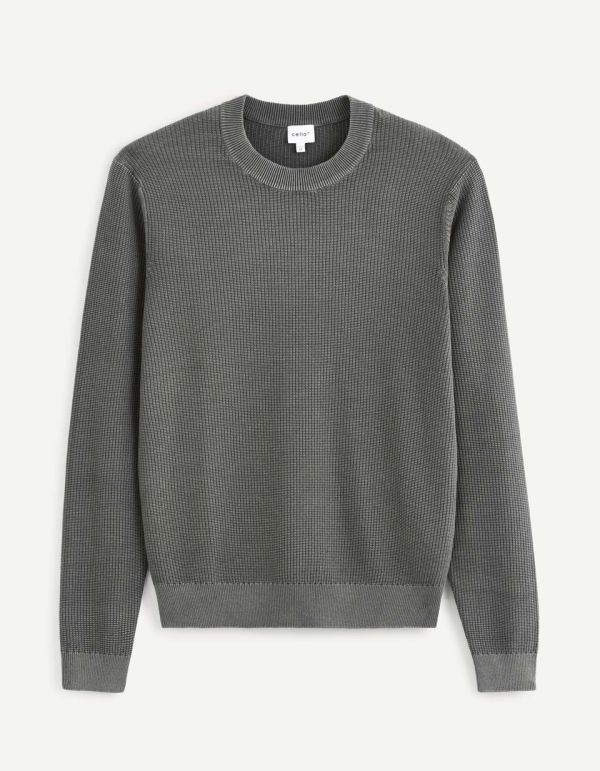Pull col rond 100% coton