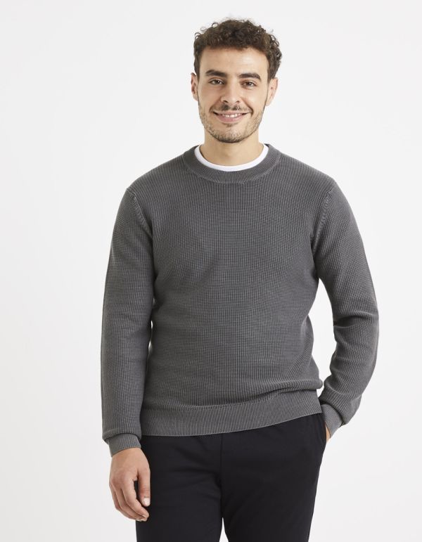 Pull col rond 100% coton