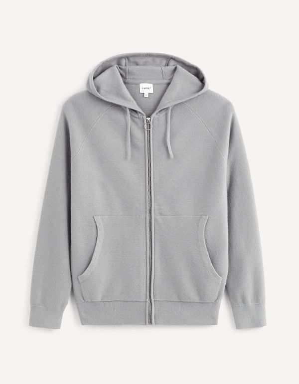 Sweat maille capuche zippé