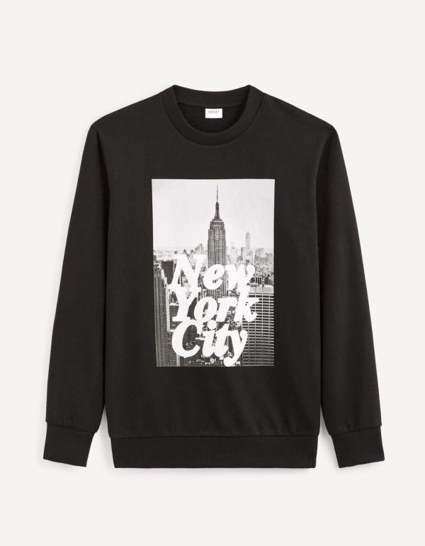 Sweat col rond en coton mélangé