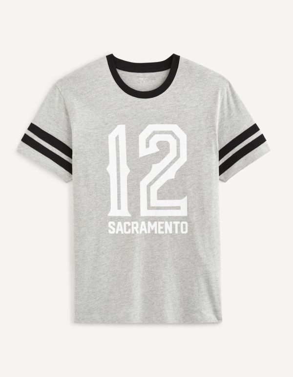 T-shirt col rond coton mélangé