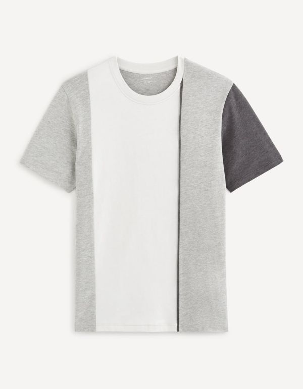 T-shirt col rond coton mélangé