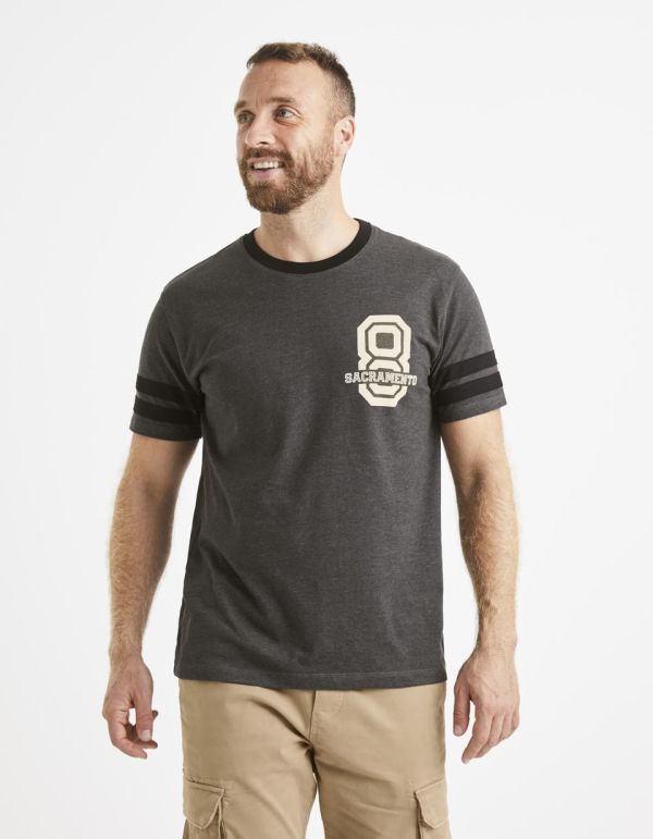 T-shirt col rond coton mélangé