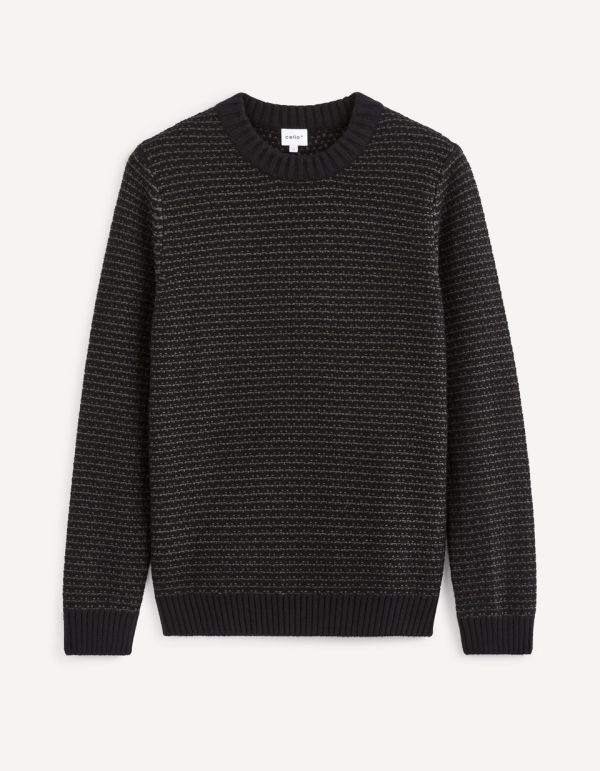 Pull col rond coton mélangé