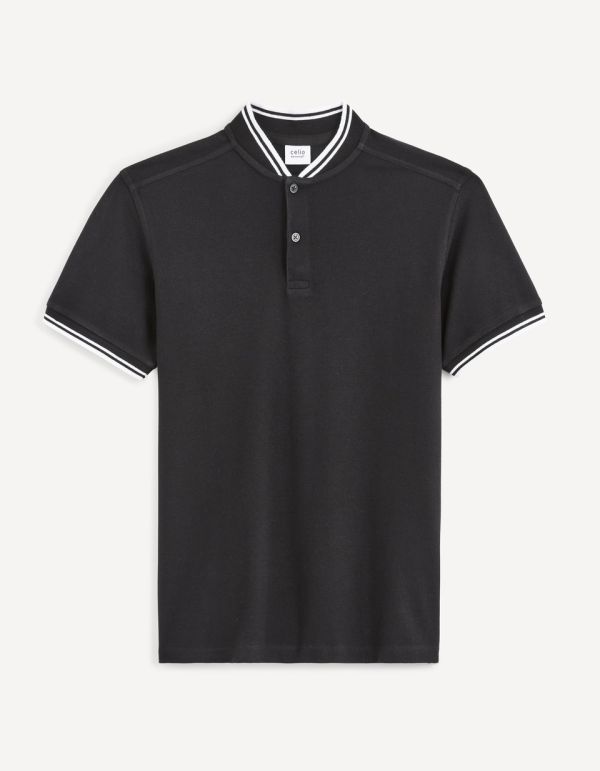 Polo piqué 100% coton col bomber