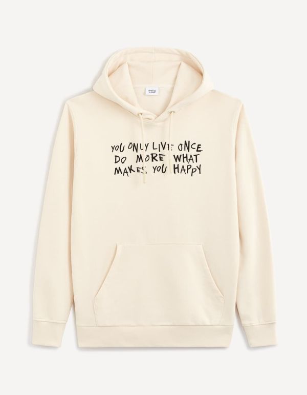 Sweat capuche à message