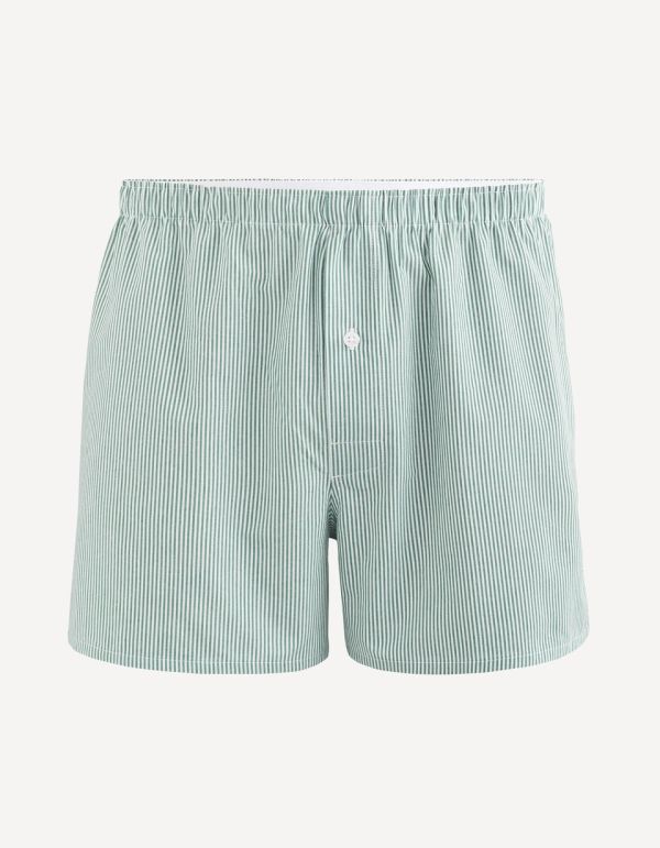 Caleçon popeline 100% coton à rayures