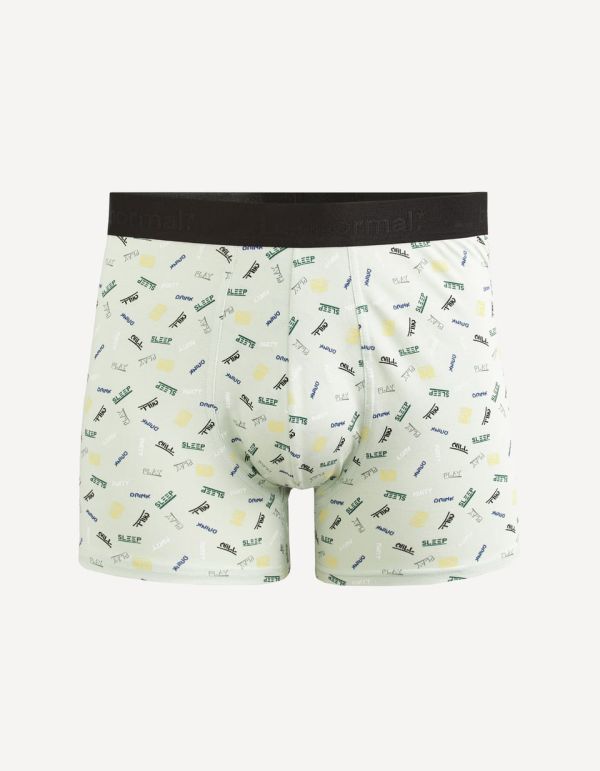 Boxer en coton stretch  imprimé texte