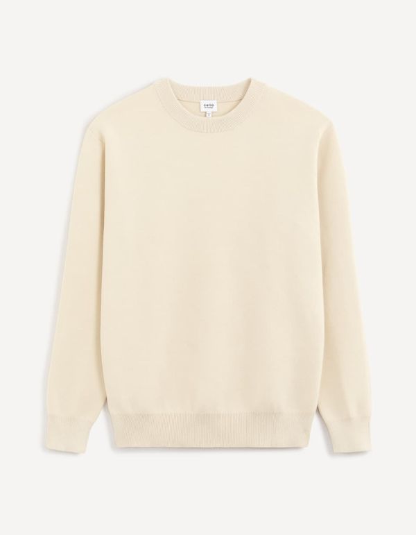 Pull col rond coton mélangé