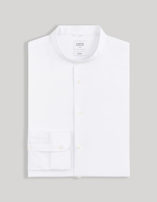Chemise col mao en coton mélangé