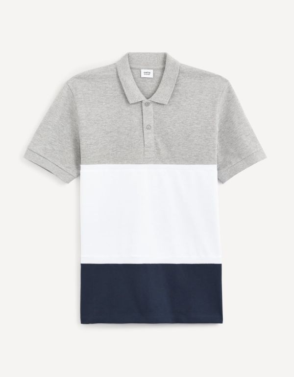 Polo piqué 100% coton color block