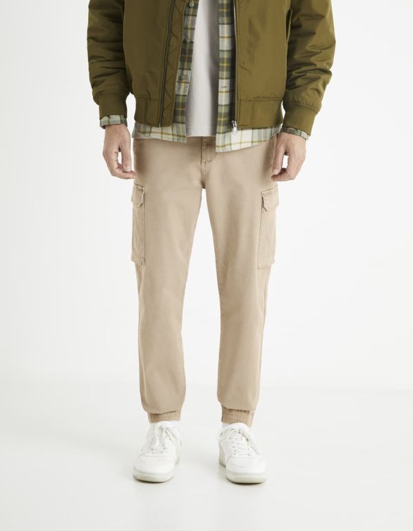 Pantalon cargo taille élastiquée