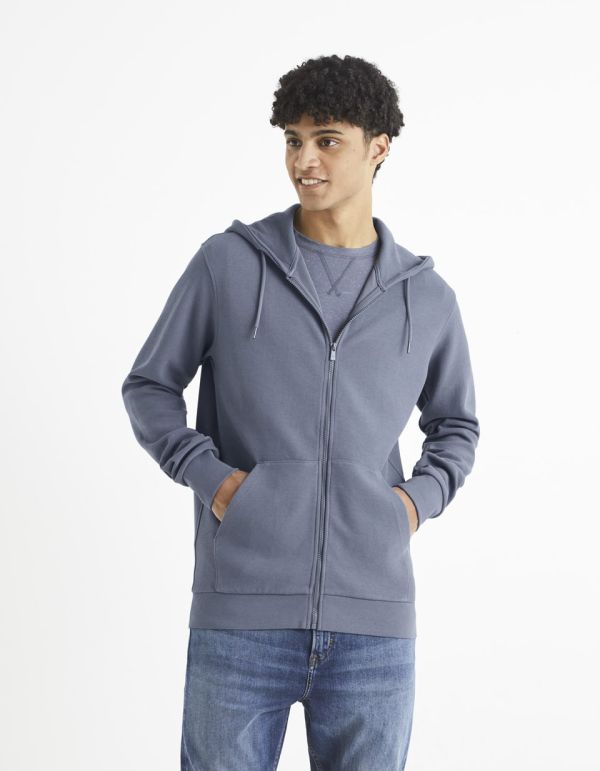 Sweat zippé en coton majoritaire