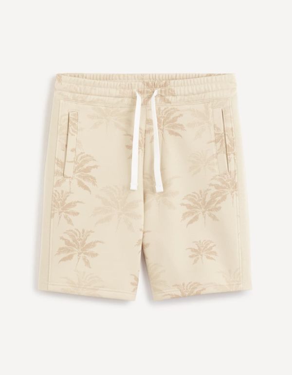 Bermuda taille élastiquée en coton mélangé