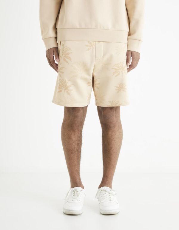 Bermuda taille élastiquée en coton mélangé