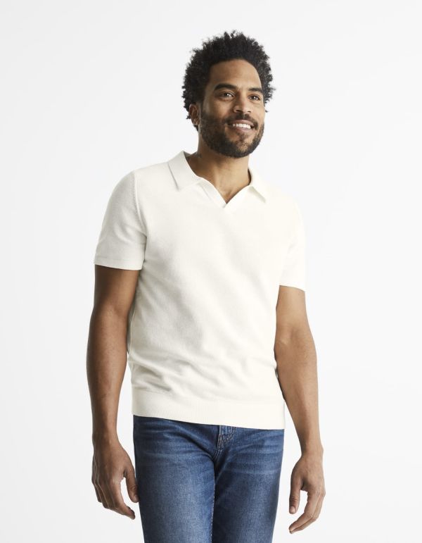Polo col requin maille 100% coton