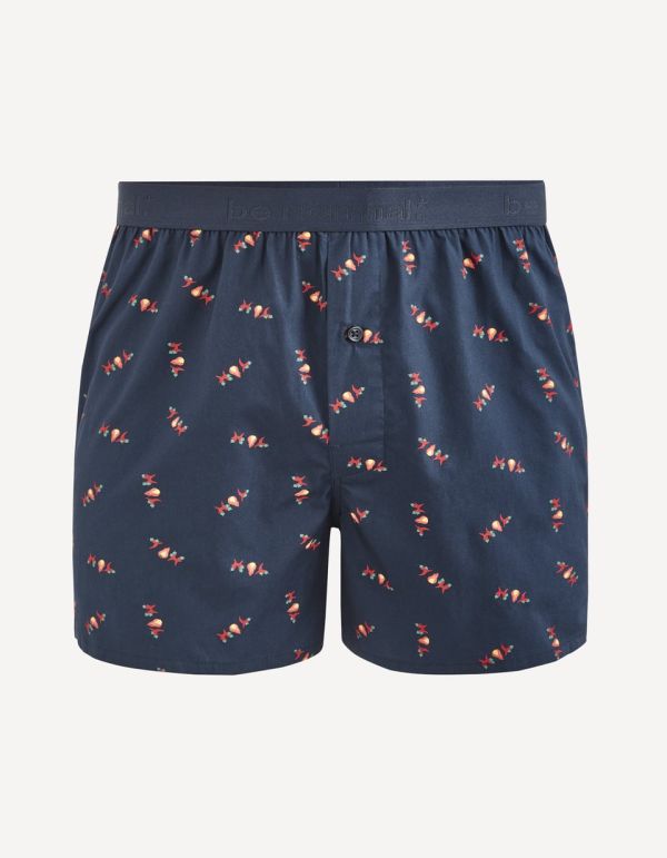 Caleçon popeline 100% coton - marine