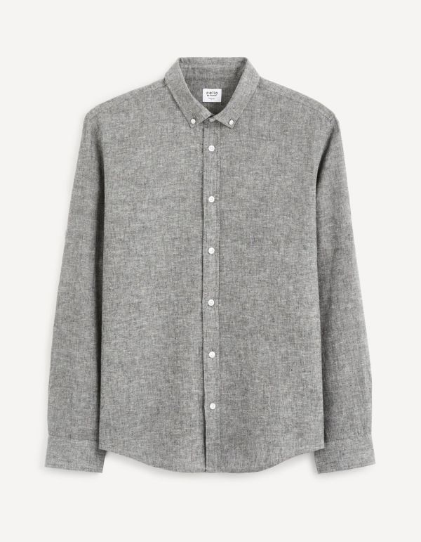 Chemise regular en lin et coton