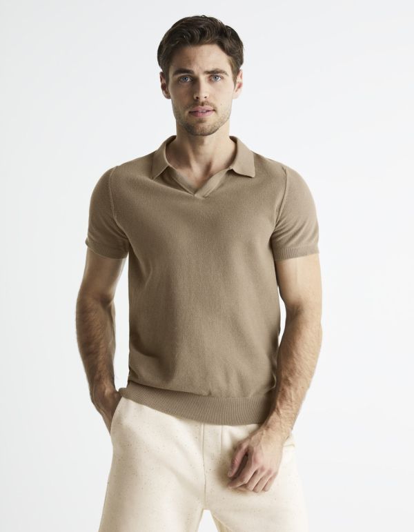 Polo col requin maille 100% coton