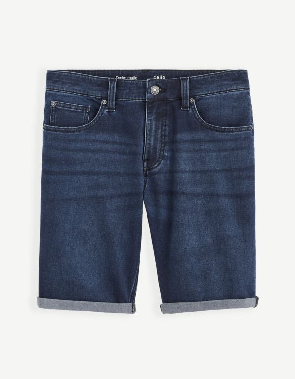 Bermuda denim effet maille
