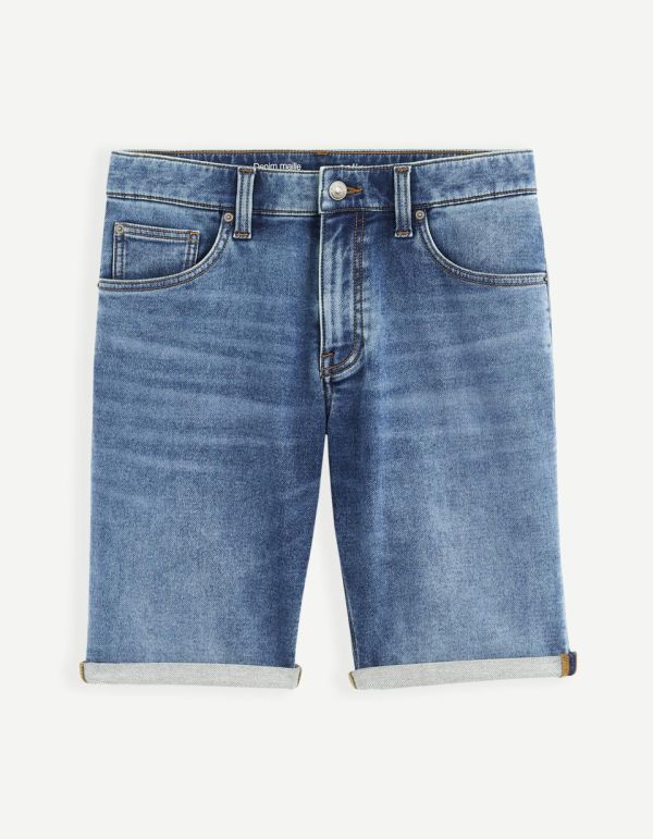 Bermuda denim effet maille