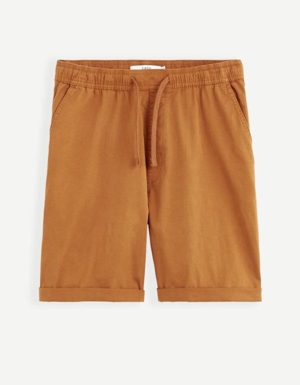 Bermuda taille élastiquée coton stretch