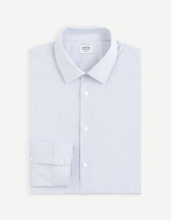 Chemise slim coton mélangé