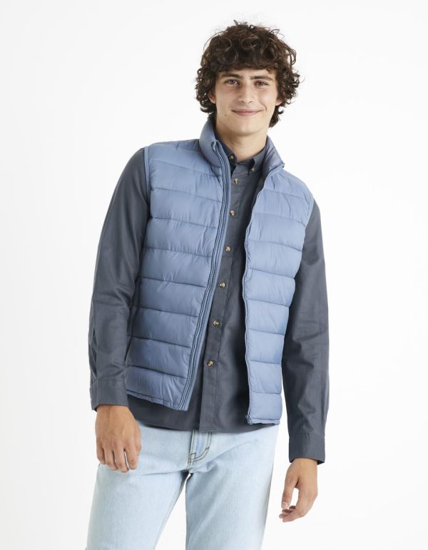 Doudoune light sans manches déperlante - bleu