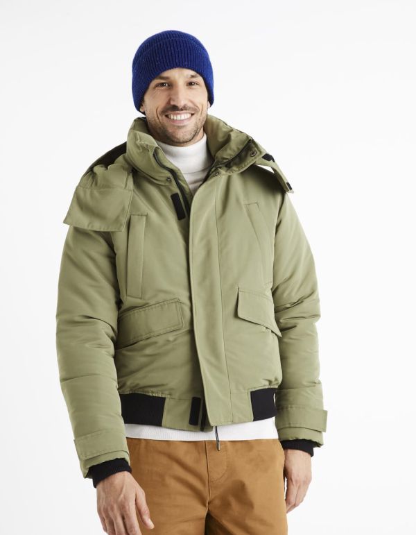 Blouson grand froid à capuche - kaki