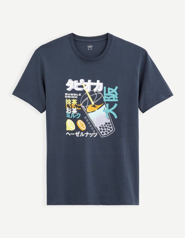 T-shirt straight col rond 100% coton