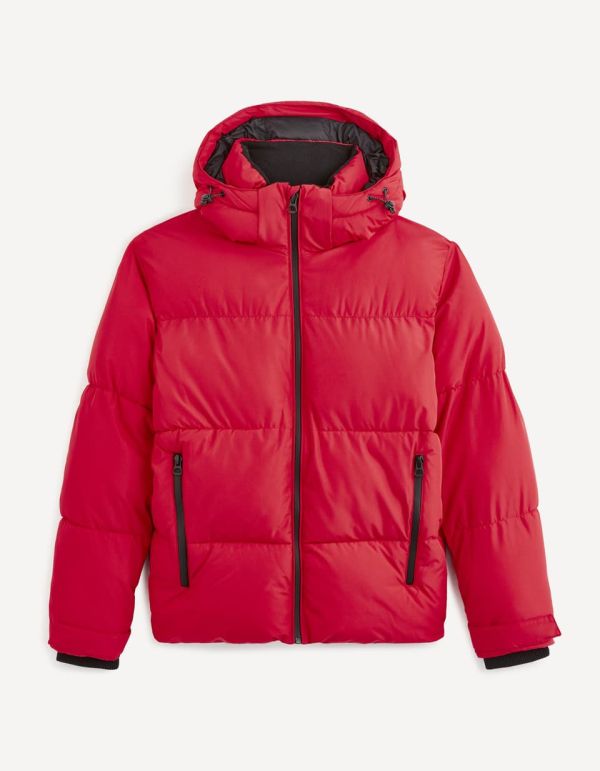 Doudoune grand froid à capuche - rouge