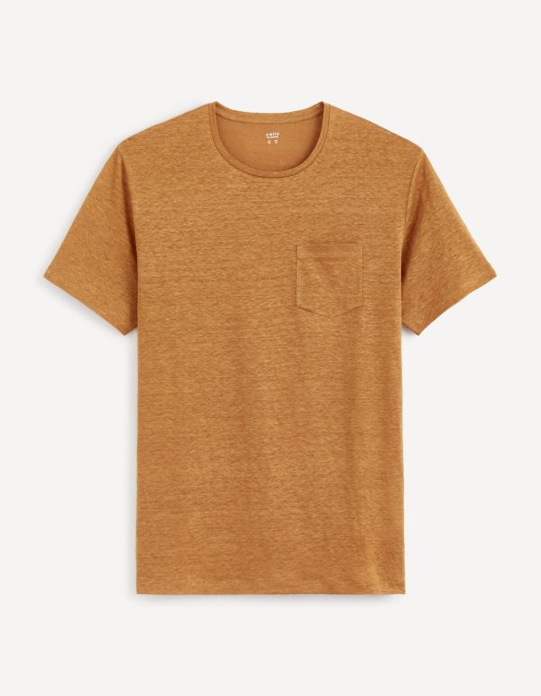 T-shirt col rond 100% lin