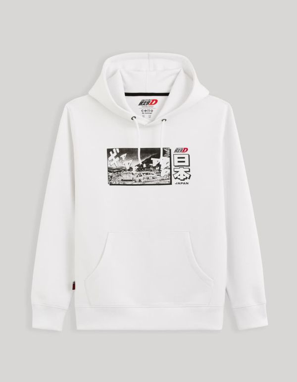 Initial D - Sweat blanc optique